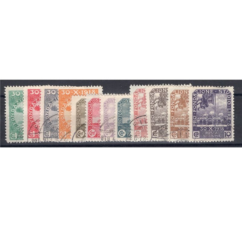 Terre Redente - Fiume - 1919 - Plebiscito, serie n° 62/73. Cert.: IC. Cat. € 900 (U)