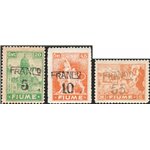 Terre Redente - Fiume - 1919 - Vedute su carta tipo A con dent. 11½, n° A75 - A77 - A83. Cert.: IC. Cat. € 2.270 (*)