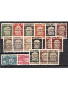 Terre Redente - Fiume - 1921 - Francobolli della serie Effigie di D'annunzio con soprast. "Governo Provvisorio", serie n° 149/63