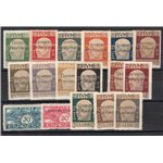 Terre Redente - Fiume - 1921 - Francobolli della serie Effigie di D'annunzio con soprast. "Governo Provvisorio", serie n° 149/63