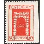 Terre Redente - Fiume - 1923 - S. Vito e soggetti vari 20 c. vermiglio non dent. a destra, n° 193gb. Cert.: IC. Cat. € 320 (*)