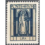 Terre Redente - Fiume - 1923 - S. Vito e soggetti vari 1 £ azzurro con doppia stampa, n° 198b. Cat. € 165 (**)