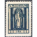 Terre Redente - Fiume - 1923 - S. Vito e soggetti vari 1 £ azzurro con doppia stampa, n° 198b. Cat. € 110 (*)