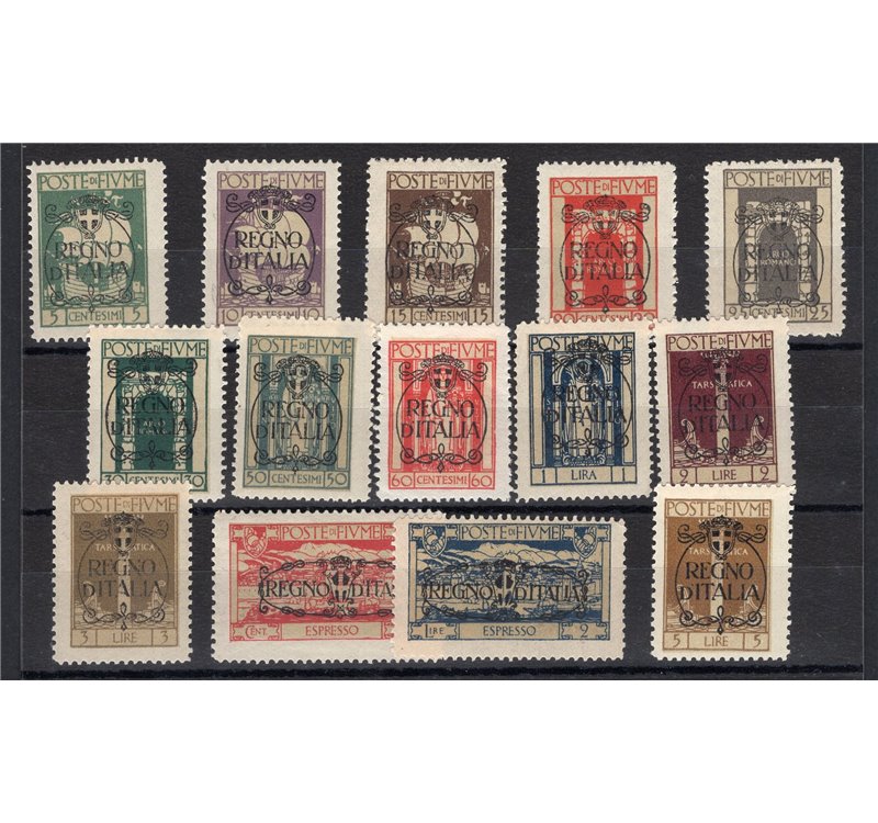 Terre Redente - Fiume - 1924 - S. Vito soprast., serie n° 202/13 + Ex 9/10. Cat. € 400 (**)