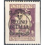 Terre Redente - Fiume - 1924 - S. Vito e soggetti vari 10 c. violetto non dent. verticalmente e con soprast. "Regno d'Italia", n