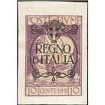 Terre Redente - Fiume - 1924 - S. Vito e soggetti vari 10 c. violetto non dent. e con soprast. "Regno d'Italia", non catalogato 