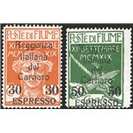 Terre Redente - Fiume - 1920 - Espressi Reggenza del Carnaro soprast., serie n° 3/4. Cert.: Biondi. Cat. € 2.500 (**)