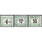 Terre Redente - Fiume - 1918/19 - Segnatasse di Ungheria soprast. a macchina “FIUME”, serie n° C1+B2+C3. Cert.: Raybaudi (x2). C