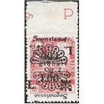 Terre Redente - Fiume - 1921 - Segnatasse Fondazione Studio L. 1,00 su 2 c. rosa bruno con doppia soprast. di cui una capovolta,