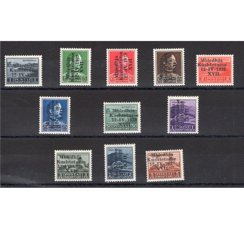 Occup. Italiane - Albania - 1928 - Assemblea Costituente, serie n° 1/11. Cat. € 140 (*)