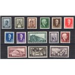 Occup. Italiane - Albania - 1939/40 - Ordinaria serie n° 16/29. Cert.: IC. Cat. € 875 (**)