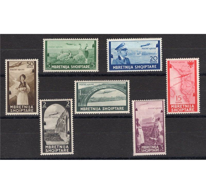 Occup. Italiane - Albania - 1940 - P.A. Soggetti vari, serie n° 5/11. Cat. € 220 (*)