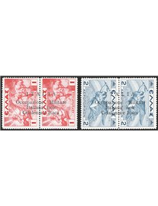 Occup. Italiane - Cefalonia e Itaca - Emissione di Argostopoli - 1941 - Francobolli di Grecia serie Mitologica P.A. 1 dr. e 2 dr