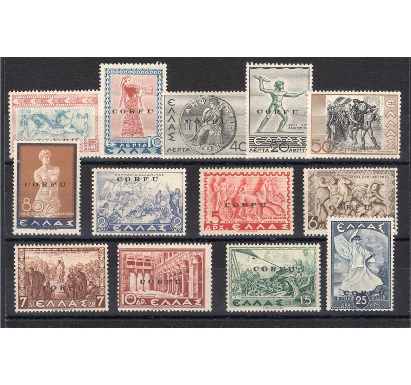 Occup. Italiane - Corfù - Occup. Militare Italiana - 1941 - Mitologica soprast., serie n° 19/31. Cert.: Biondi. Cat. € 3.750 (**