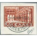 Occup. Italiane - Corfù - Occup. Militare Italiana - 1941 - Mitologica 10 d. rosso bruno soprast. su frammento, n° 29. Cert.: Bi