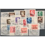 Occup. Italiane - Isole Jonie - 1941 - Emissione completa, n° 1/8 + P.A. 1 + St. 1/4 su frammenti. Cat. € 100 (U/Fr)