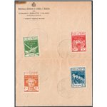 Occup. Italiane - Isole Jonie - 1941 - Emissione completa delle isole su cartoncino annullata con timbri completi di Corfù, n° 1