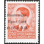 Occup. Italiane - Montenegro - 1942 - Re Pietro 50 c. arancio, n° 14A. Firm.: Raybaudi. Cert.: RD. Cat. € 3.200 (**)