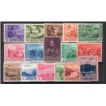 Occup. Italiane - Montenegro - 1943 - Serto della Montagna, serie n° 60/69 + P.A. 26/31. Cert.: IC. Cat. € 550 (**)