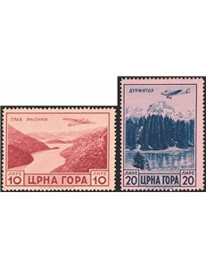 Occup. Italiane - Montenegro - 1943 - Serto della Montagna, serie n° 60/69 + P.A. 26/31. Cert.: IC. Cat. € 550 (**)