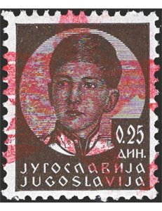 Occup. Italiane - Libero Montenegro - Partigiani di Ivangrad - 1943/44 - Francobolli di Montenegro Re Pietro 0,25 d. nero con so