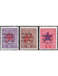 Occup. Italiane - Libero Montenegro - Partigiani di Ivangrad - 1943/44 - Segnatasse di Montenegro con soprast. in rosso carminio