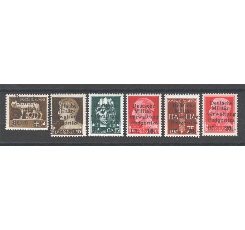 Occup. Straniere dei Territori Italiani - Occup. Tedesca - Montenegro (Podgoritza) - 1944 - Imperiale e Pegaso con stessa sopras