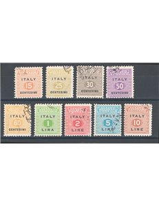 Occup. Straniere dei Territori Italiani - Occup. Angolo-Americana - Sicilia - 1943 - Cifra al centro, serie n° 1/9. Cat. € 65 (U