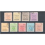Occup. Straniere dei Territori Italiani - Occup. Angolo-Americana - Sicilia - 1943 - Cifra al centro, serie n° 1/9. Cat. € 65 (U