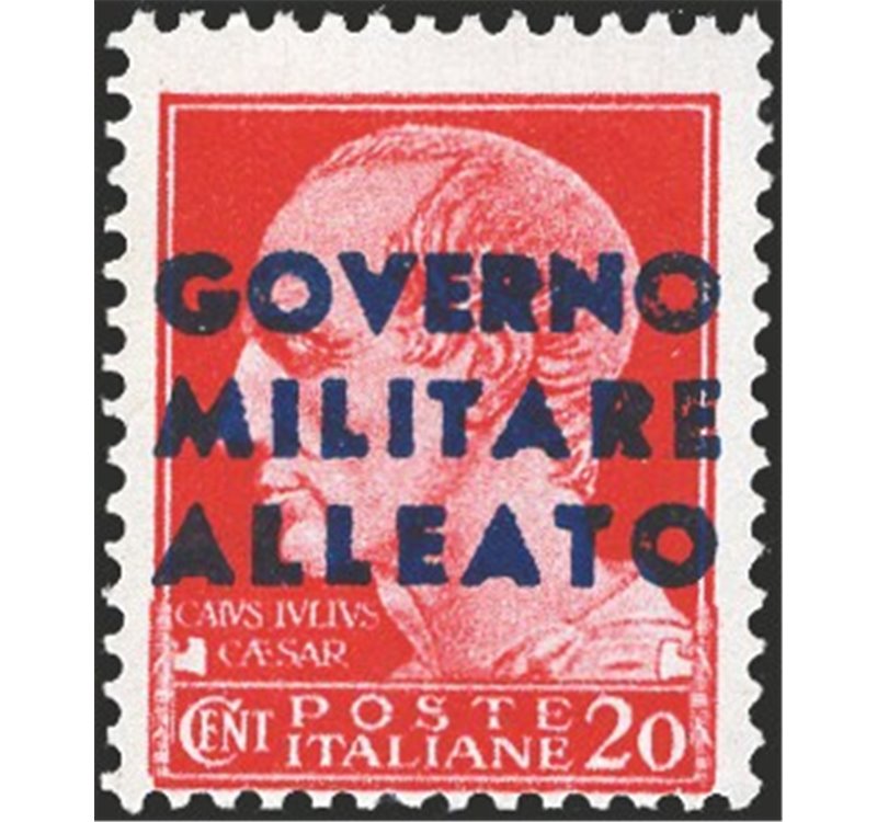 Occup. Straniere dei Territori Italiani - Occup. Anglo-Americana - Napoli - 1943 - Imperiale 20 c. carminio con soprast. di prov