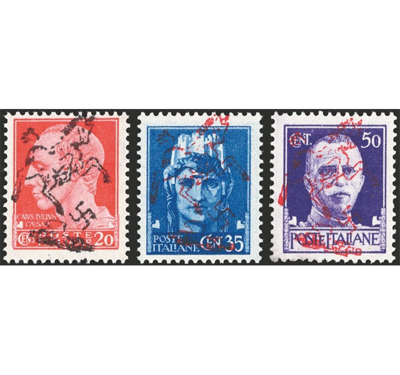 Occup. Straniere dei Territori Italiani - Occup. Tedesca - Napoli - Liberazione dall'Occup. Nazista - 1943 - Imperiale 20 + 35 +
