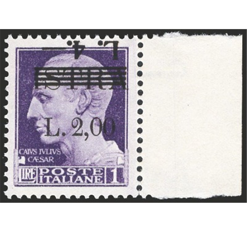 Occup. Straniere dei Territori Italiani - Occup. Jugoslava - Istria (Pola) - 1945 - Imperiale L. 4 su L. 2 su L. 1 violetto sopr