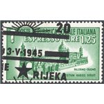 Occup. Straniere dei Territori Italiani - Occup. Jugoslava - Fiume - 1945 - Monumenti distrutti Espresso 1,25 £ con soprast. del