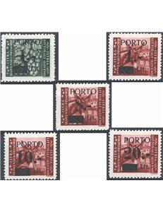 Occup. Straniere dei Territori Italiani - Occup. Jugoslava - Istria e Litorale Sloveno - 1946 - Segnatasse serie n° 1/5. Cat. € 