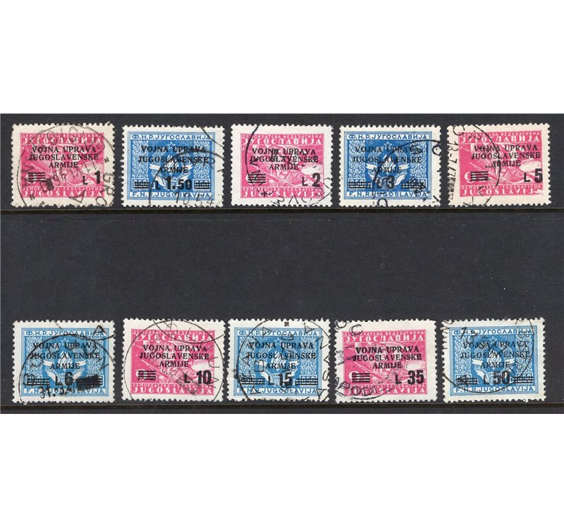 Occup. Straniere dei Territori Italiani - Occup. Jugoslava - Litorale Sloveno (Amm. Militare Jugoslava) - 1947 - Soprast., serie
