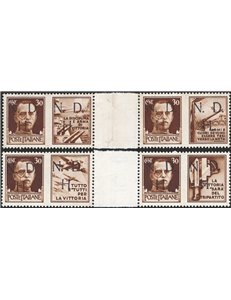 Occup. Straniere dei Territori Italiani - Occup. Jugoslava - Primosten - 1944 - Propaganda di Guerra la serie dei 30 c. con sopr