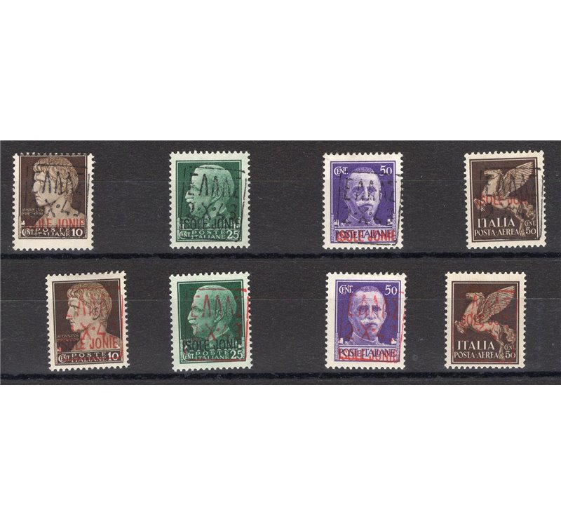 Occup. Straniere dei Territori Italiani - Occup. Tedesca - Zante - 1943 - Emissione completa soprast., n° 1/6 + P.A. 1/2. Firm.: