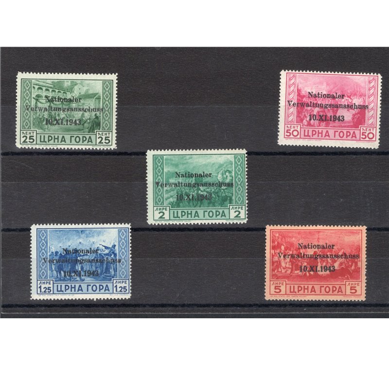 Occup. Straniere dei Territori Italiani - Occup. Tedesca - Montenegro - Emissioni di Cettigne - 1943 - Serto della Montagna sopr