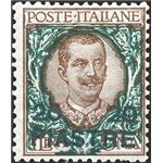 Uff. Post. all'Estero - Levante - Costantinopoli - 1908 - Floreale 1 £ bruno e verde con errore del valore 20 piastre invece di 