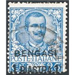 Uff. Post. all'Estero - Levante - Bengasi - 1901 - Floreale 25 c. azzurro soprast., n° 1. Cat. € 325 (U)