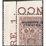 Uff. Post. all'Estero - Levante - Tripoli di Barberia - 1915 - Floreale 1 c. con soprast. capovolta, n° 11a. Cert.: Biondi. Cat.