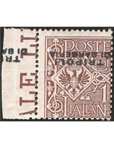 Uff. Post. all'Estero - Levante - Tripoli di Barberia - 1915 - Floreale 1 c. con soprast. capovolta e parzialmente ripetuta sul 