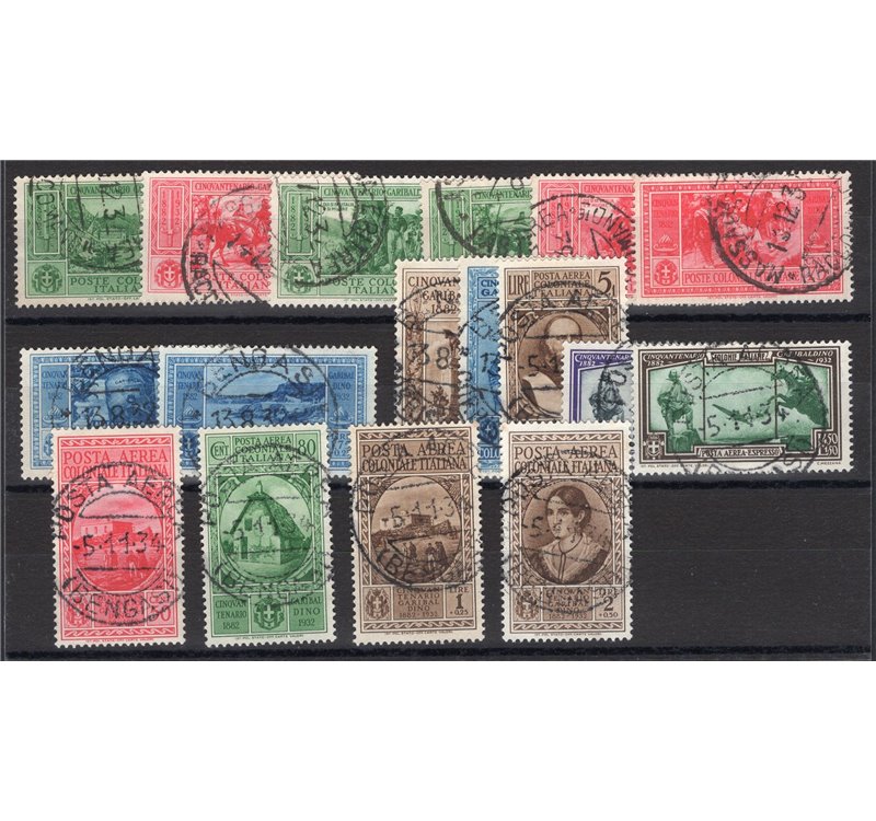 Emissioni Generali - 1932 - Garibaldi, serie n° 1/10 + P.A. 1/7. Cert.: IC. Cat € 700 (U)