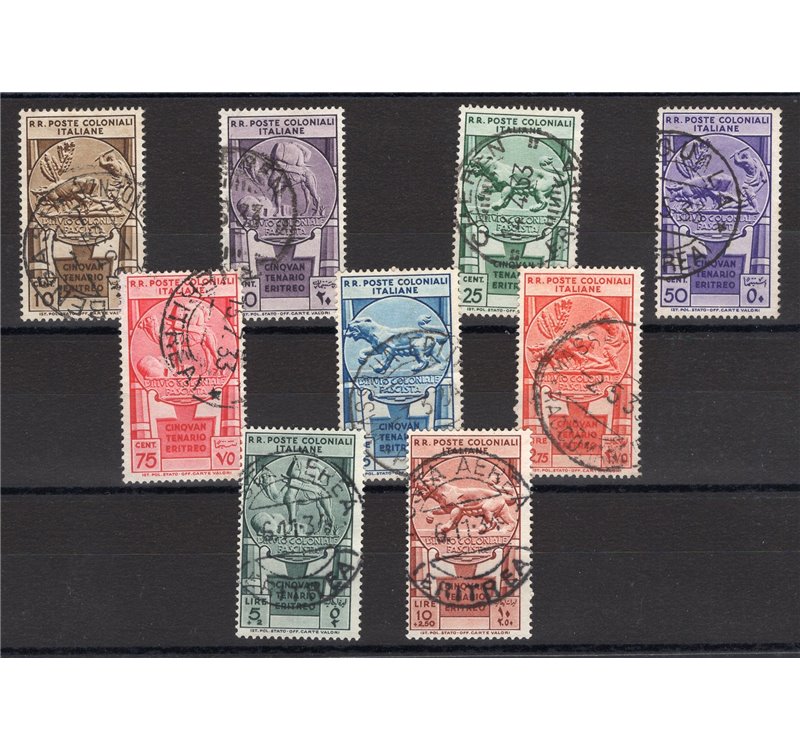 Emissioni Generali - 1933 - Cinquantenario Eritreo, serie n° 23/31. Cert.: IC. Cat € 925 (U)