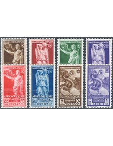 A.O.I. - 1938 - Bimillenario Augusteo, serie n° 21/26 + P.A. 14/15. Cat. € 45 (**)