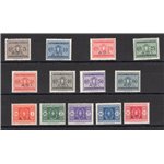 A.O.I. - 1939/40 - Segnatasse soprast. non emessi, serie n° 1/13. Firm.: ED. Cert.: Biondi. Cat. € 750 (**)