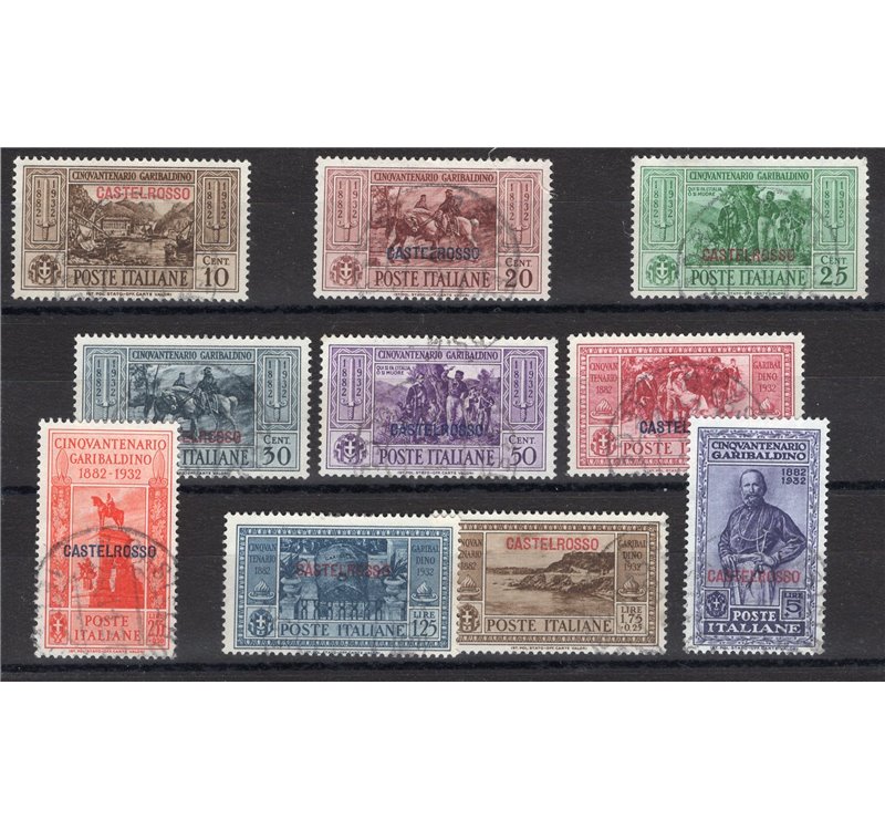 Castelrosso - 1932 - Garibaldi, serie n° 30/39. Cat. € 700 (U)