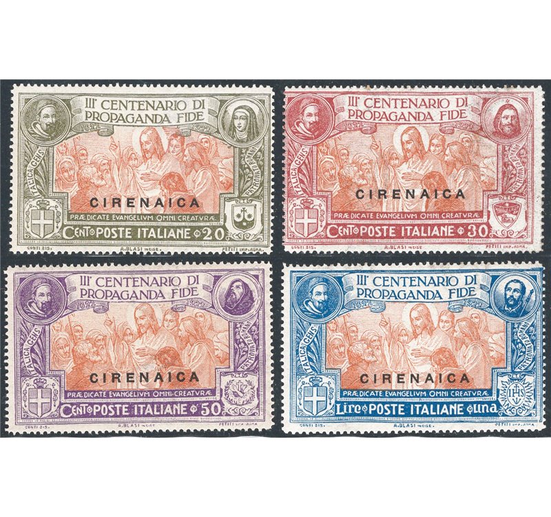 Cirenaica - 1923 - Propaganda Fide, serie n° 1/4. Cat. € 150 (**)