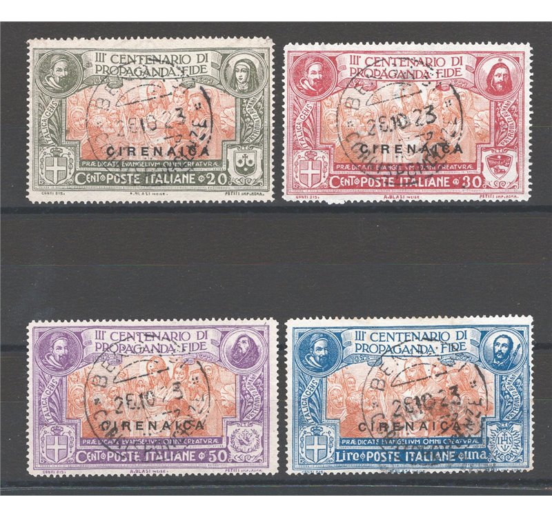 Cirenaica - 1923 - Propaganda Fide, serie n° 1/4. Cert.: IC. Cat. € 400 (U)