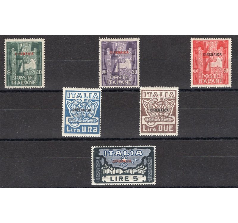 Cirenaica - 1923 - Marcia su Roma, serie n° 5/10. Cert.: IC. Cat. € 350 (**)